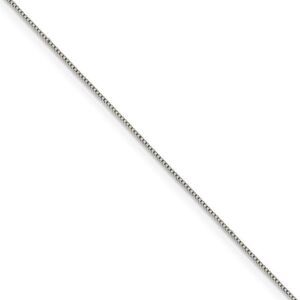 0.6mm, Sterling Silver, Solid Box Chain Necklace, 16 Inch